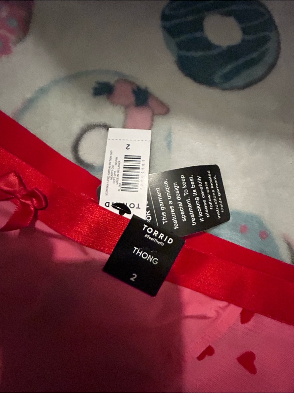 Torrid Pink and Red Heart Bikini thong Panty - Picture 3 of 4